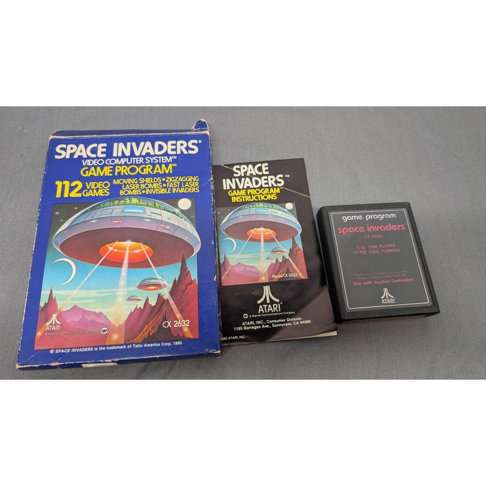 Atari Space Invaders CX2632 2600 VCS Blue Box CIB Vintage Video Game